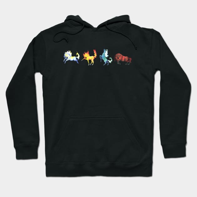 Elemental Horses Hoodie by RavensLanding